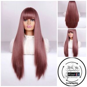 GENESIS | Long Silky Straight Wig w/Bangs in Rose 🌹 Gold